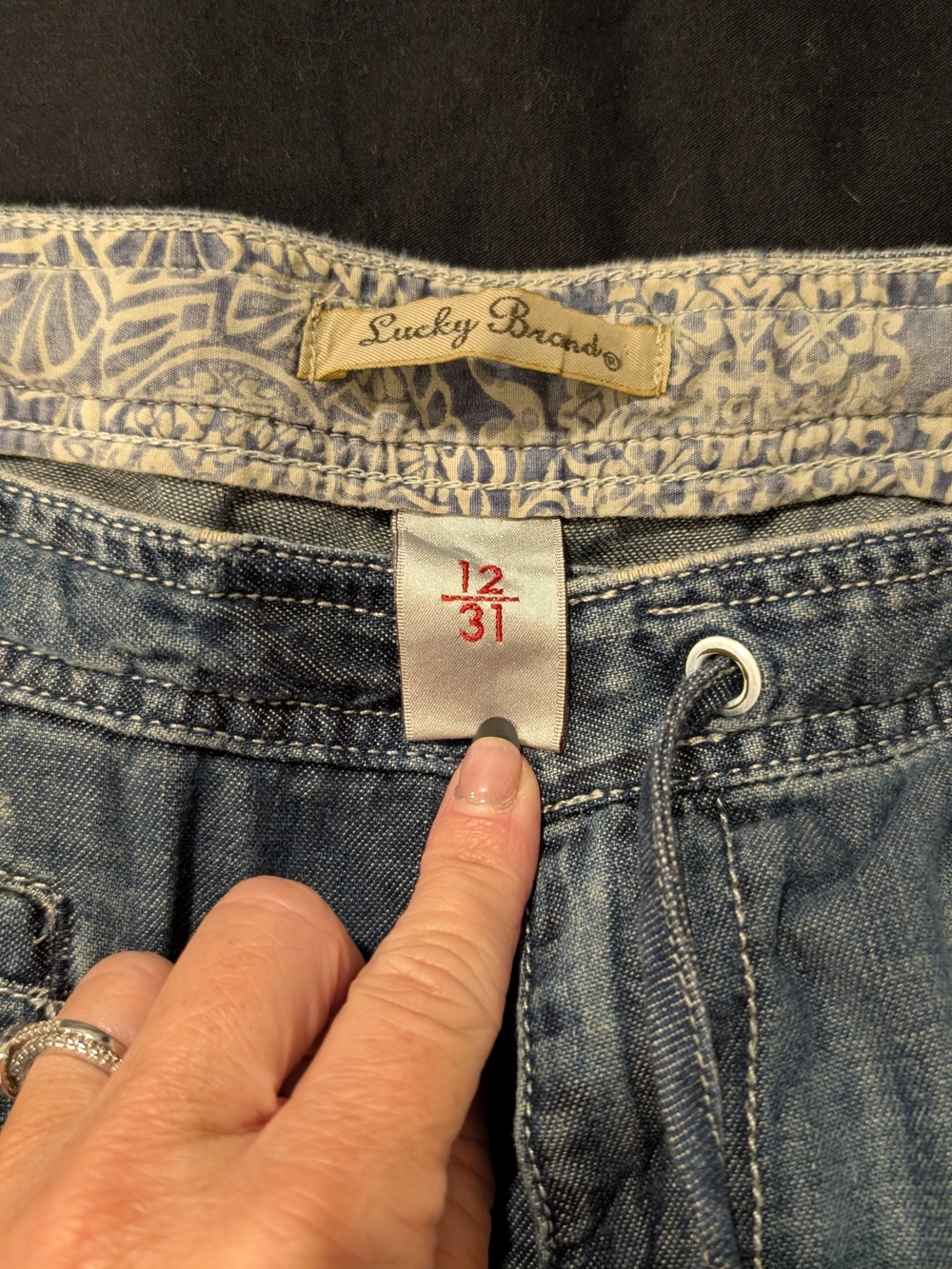 Lucky Brand Light Blue Wide-Leg Jeans with Drawstring - Picture 2 of 4